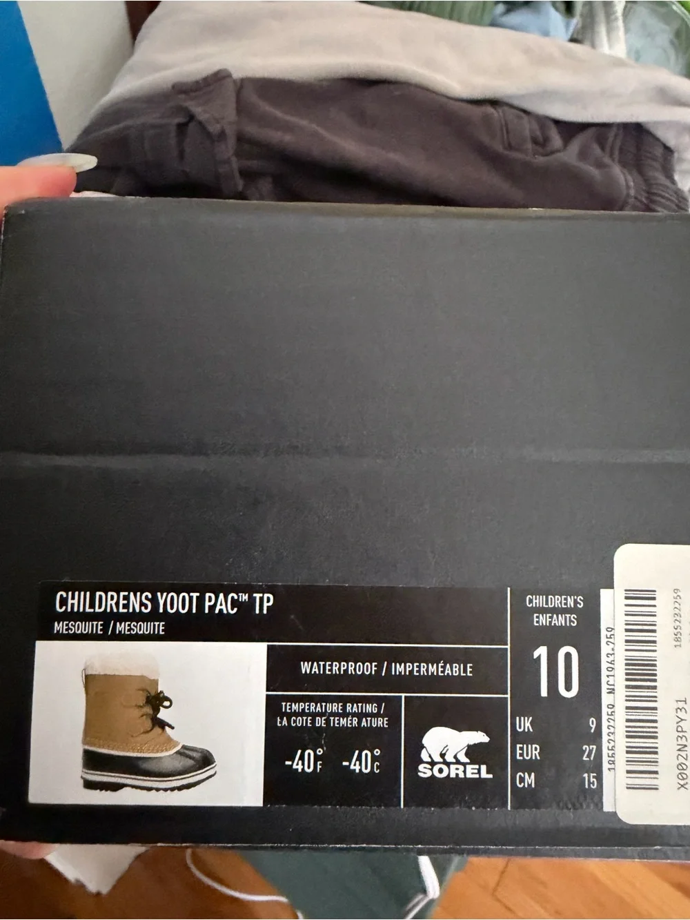 Sorel Kids Waterproof Winter Boot - Black & Tan with Cream Collar